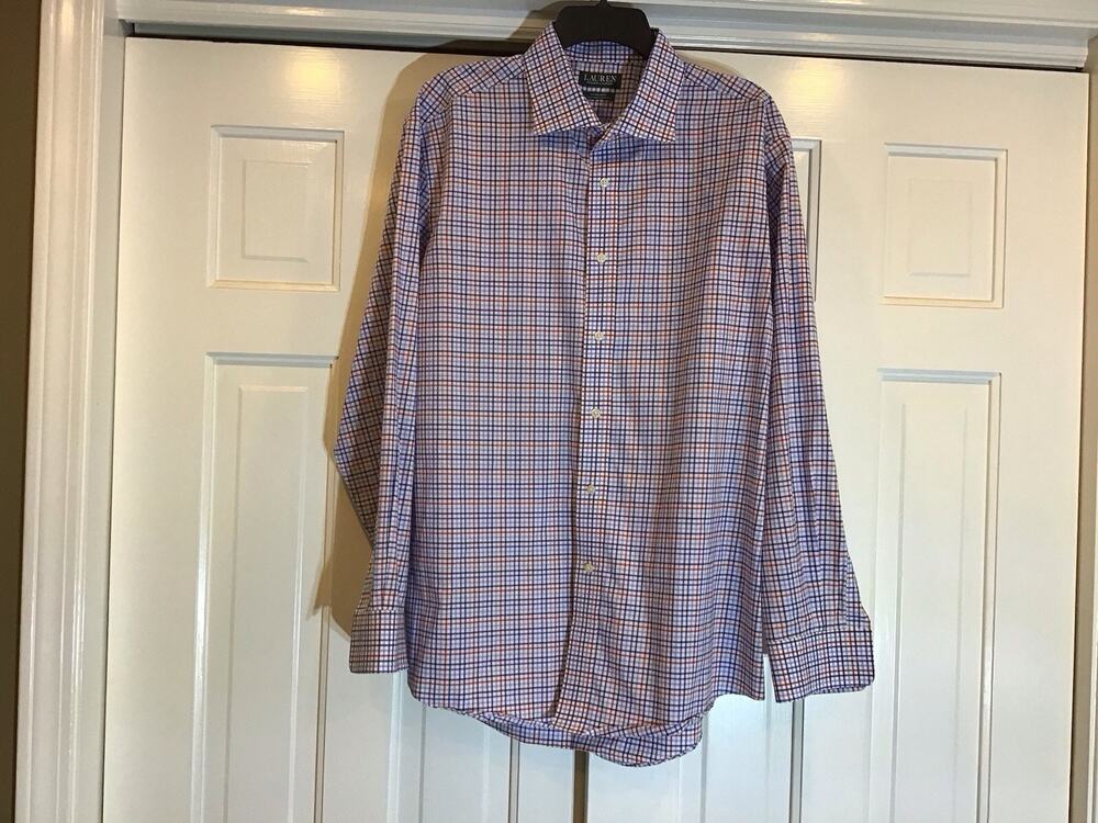 Lauren Ralph Lauren Men's M Regular Fit Supima Cotton Soft Plaid Button-Up Shirt